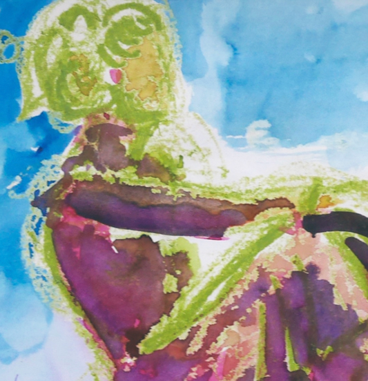 LAB4_CURATED_Bild_gerahmt-Hexe-lila-blau-detail