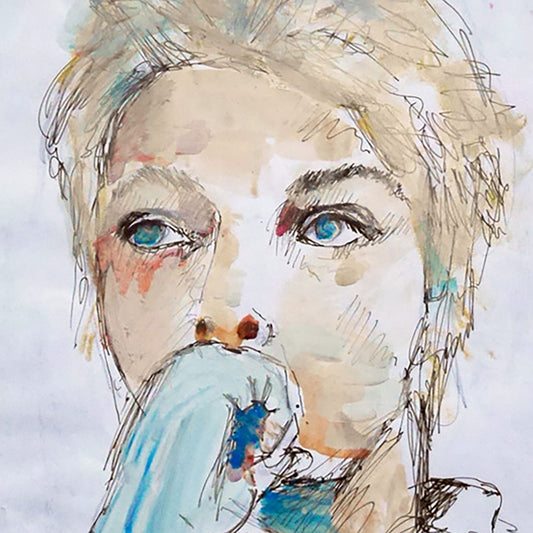 LAB4_CURATED_Herman_the titan_gerahmtes_Bild_Zeichnung_Portrait_detail